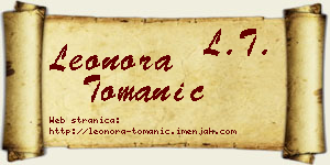 Leonora Tomanić vizit kartica
